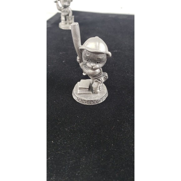 Vintage Avon Fine Pewter Lot of 4 School Days Bear Figurines 1983-1984 - Picture 11 of 14